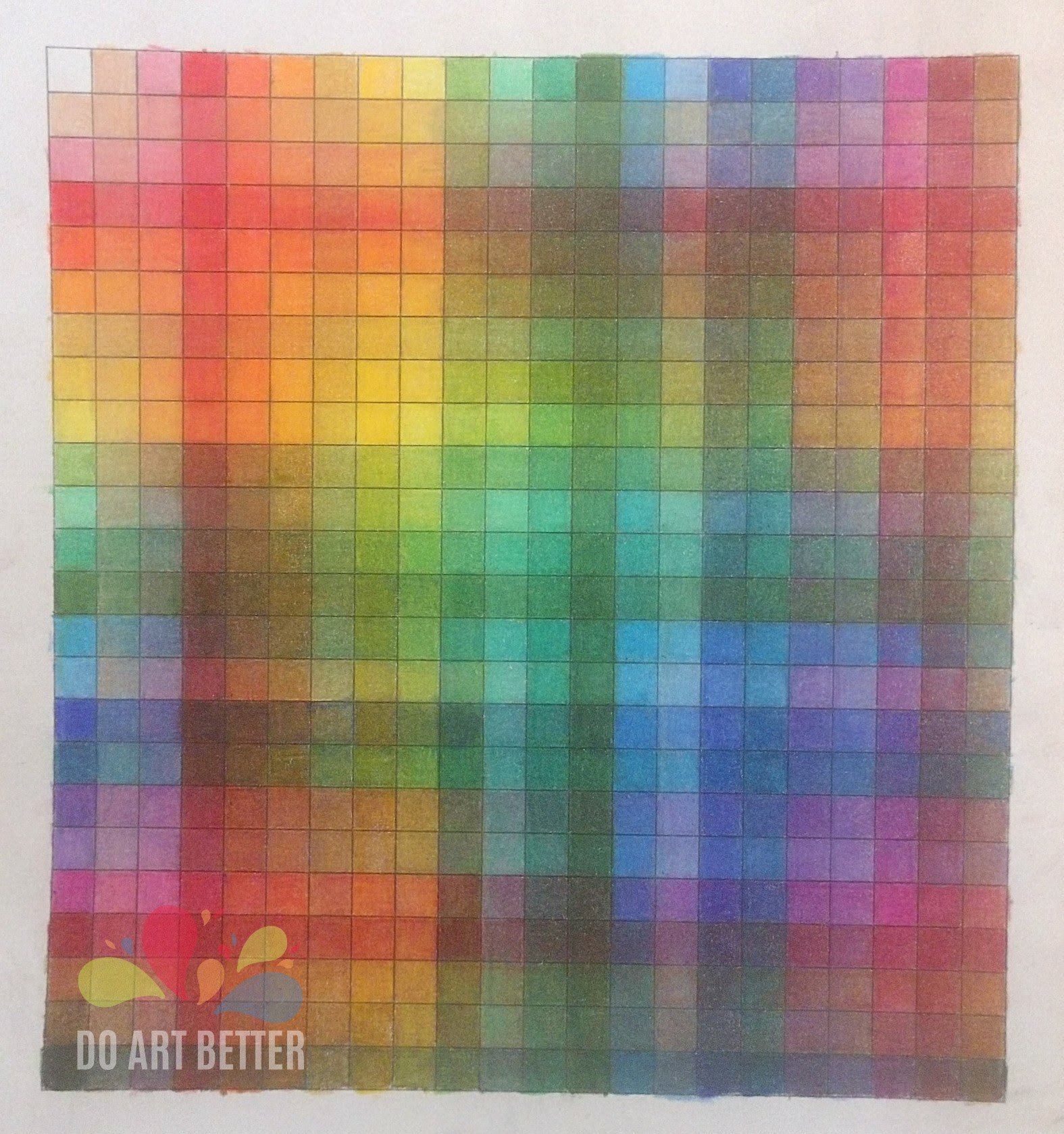 Color Exercise with Grid Paper and Prismacolors – Do Art Better